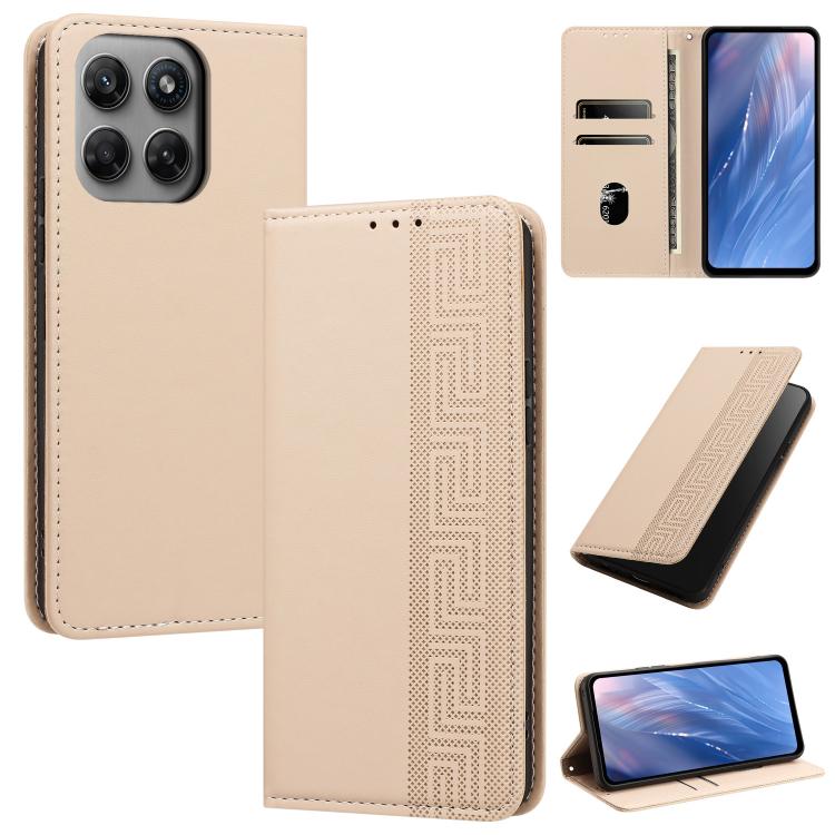 Embossed Meander Pattern RFID Vegan Leather Phone Case