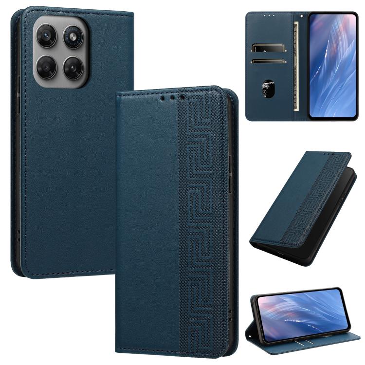 Embossed Meander Pattern RFID Vegan Leather Phone Case