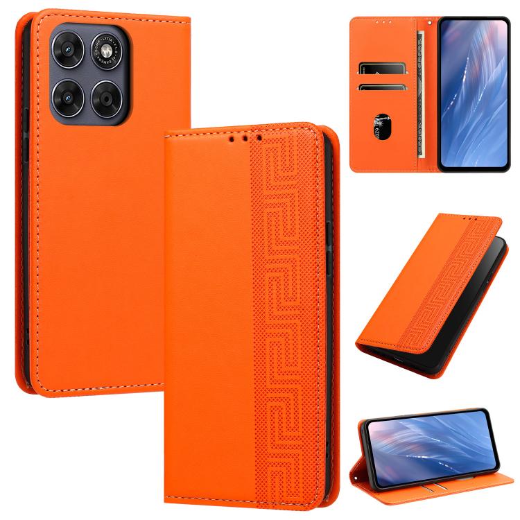 Embossed Meander Pattern RFID Vegan Leather Phone Case