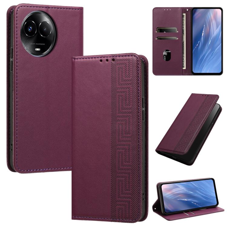 Embossed Meander Pattern RFID Vegan Leather Phone Case — view 69