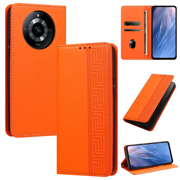 Embossed Meander Pattern RFID Vegan Leather Phone Case