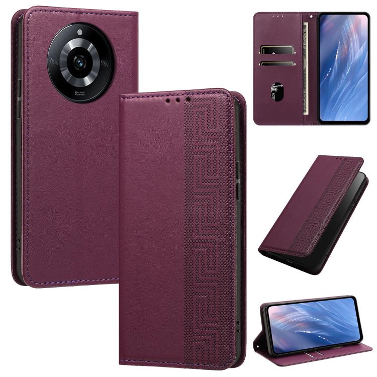 Embossed Meander Pattern RFID Vegan Leather Phone Case — view 13