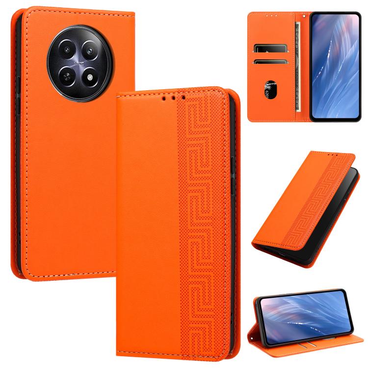 Embossed Meander Pattern RFID Vegan Leather Phone Case