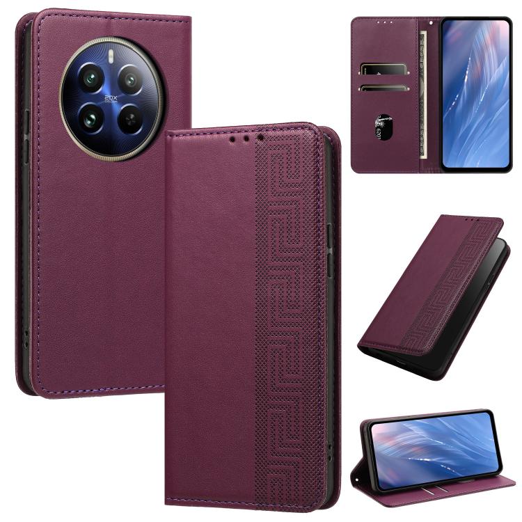 Embossed Meander Pattern RFID Vegan Leather Phone Case — view 53