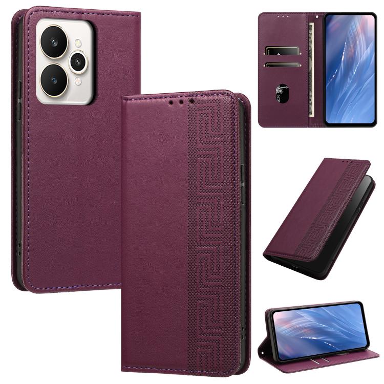 Embossed Meander Pattern RFID Vegan Leather Phone Case — view 29