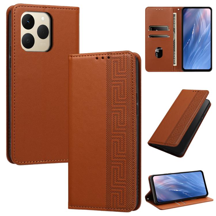 Embossed Meander Pattern RFID Vegan Leather Phone Case — view 20