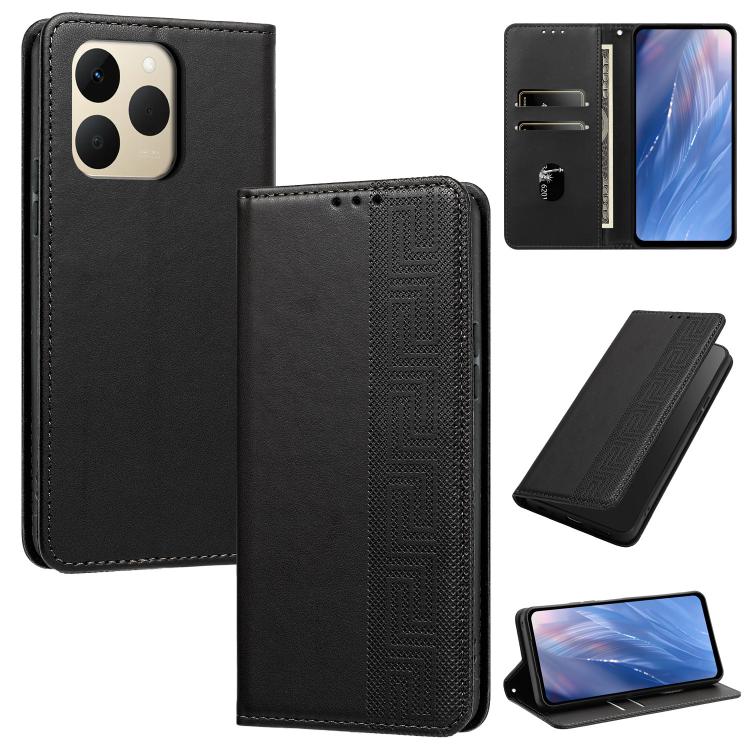 Embossed Meander Pattern RFID Vegan Leather Phone Case — view 22
