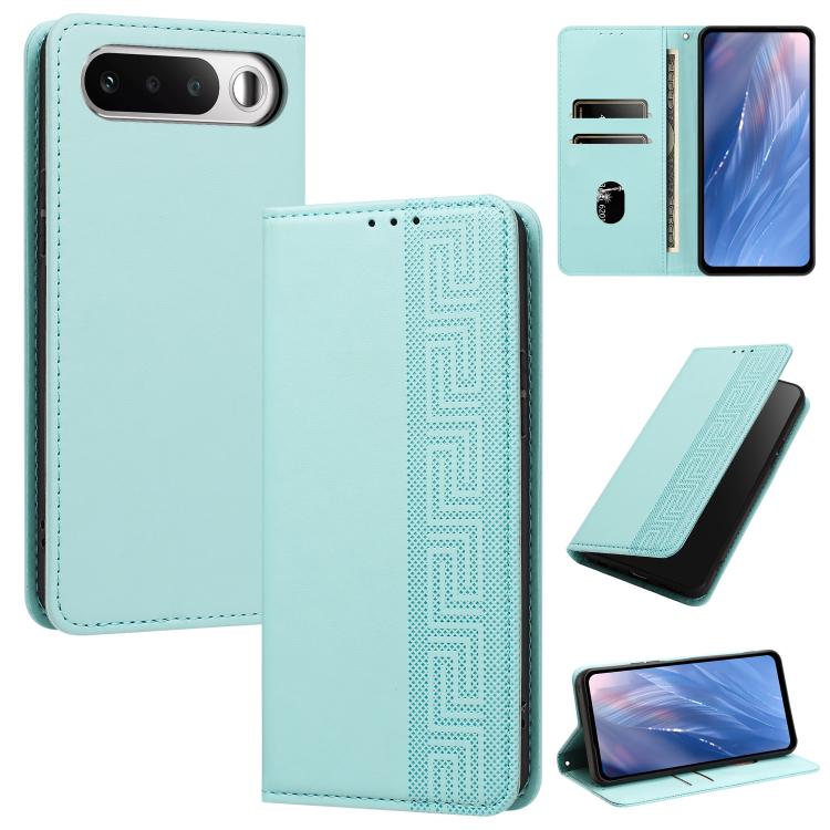 Embossed Meander Pattern RFID Vegan Leather Phone Case — view 40