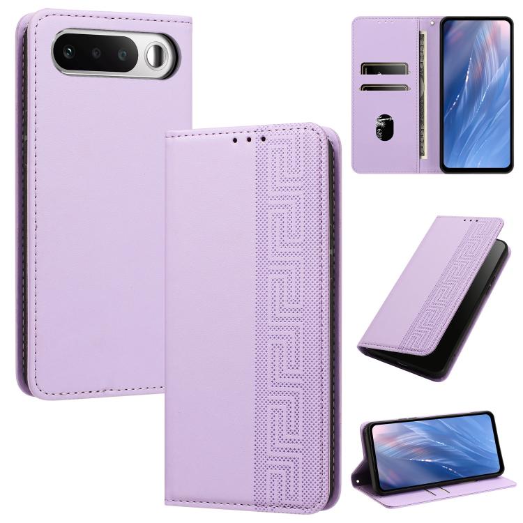 Embossed Meander Pattern RFID Vegan Leather Phone Case — view 41