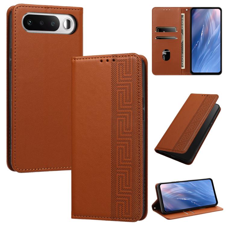 Embossed Meander Pattern RFID Vegan Leather Phone Case — view 44