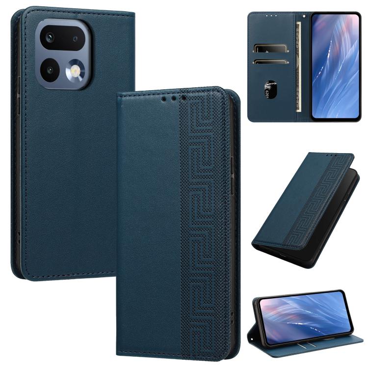 Embossed Meander Pattern RFID Vegan Leather Phone Case — view 59