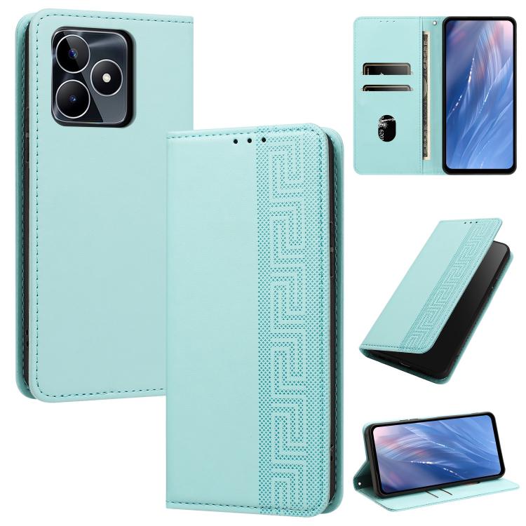 Embossed Meander Pattern RFID Vegan Leather Phone Case — view 56