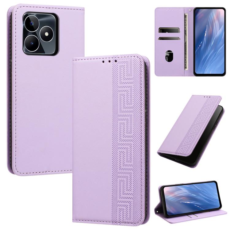 Embossed Meander Pattern RFID Vegan Leather Phone Case — view 57