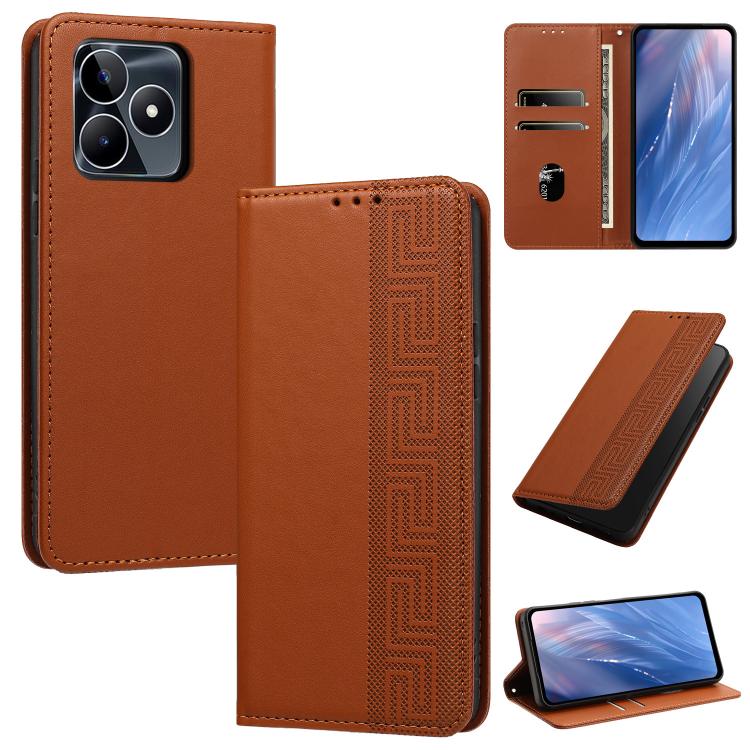 Embossed Meander Pattern RFID Vegan Leather Phone Case — view 60