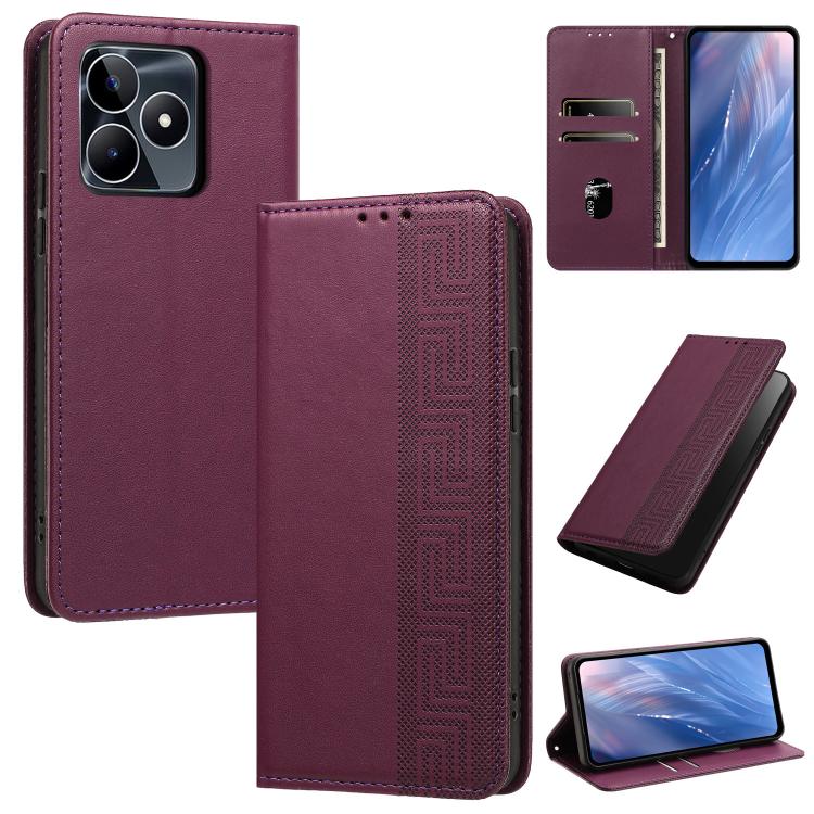 Embossed Meander Pattern RFID Vegan Leather Phone Case — view 61