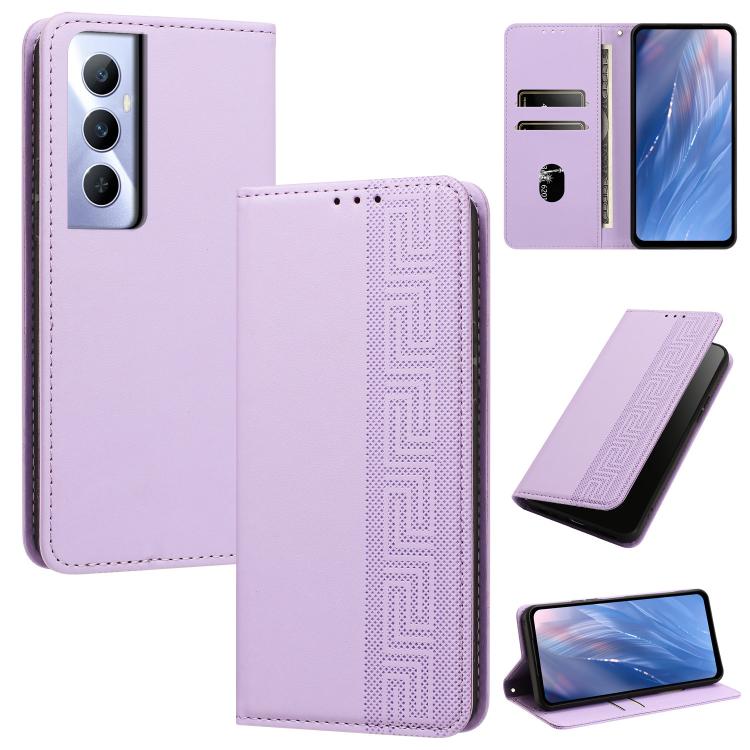 Embossed Meander Pattern RFID Vegan Leather Phone Case — view 17