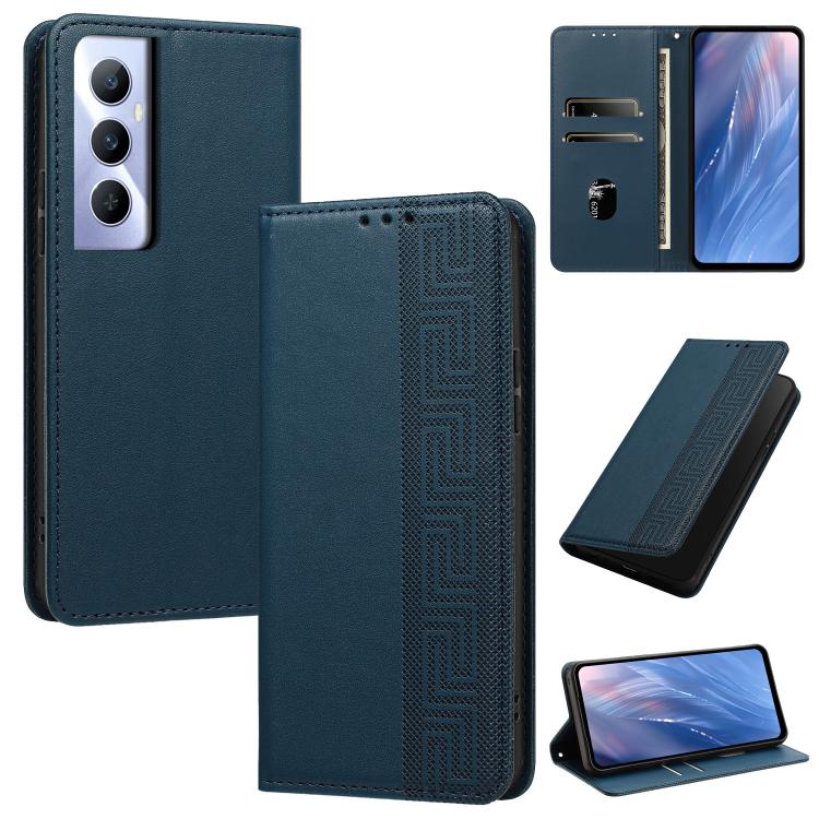 Embossed Meander Pattern RFID Vegan Leather Phone Case — view 19