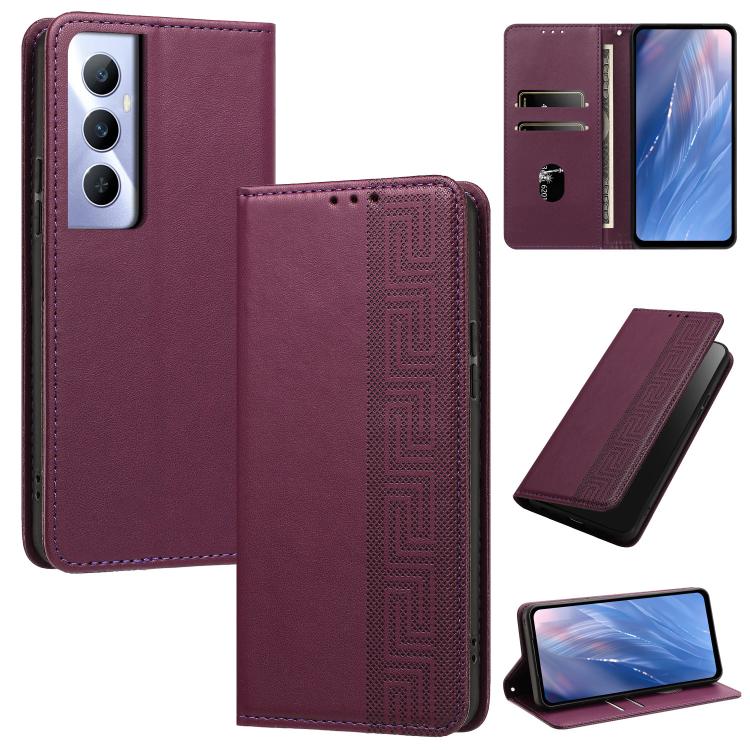 Embossed Meander Pattern RFID Vegan Leather Phone Case — view 21
