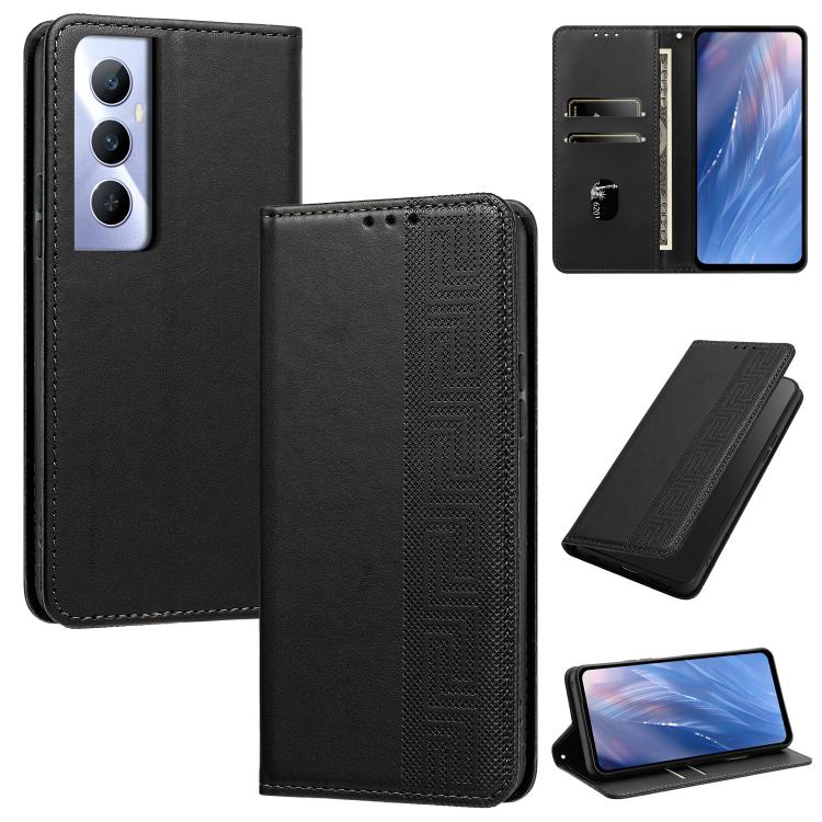 Embossed Meander Pattern RFID Vegan Leather Phone Case — view 22
