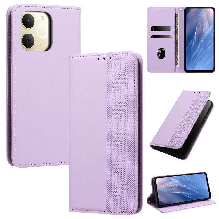 Embossed Meander Pattern RFID Vegan Leather Phone Case — view 65