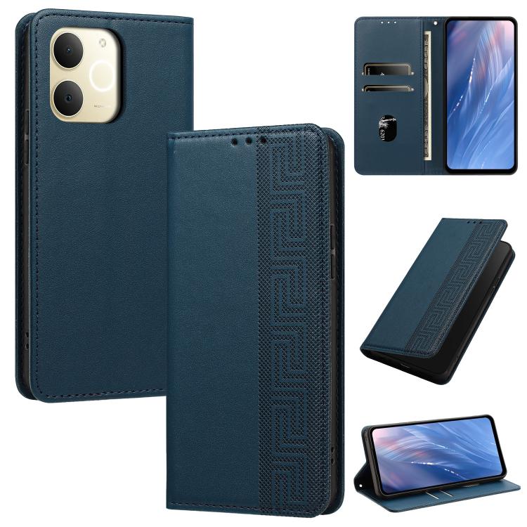Embossed Meander Pattern RFID Vegan Leather Phone Case — view 67