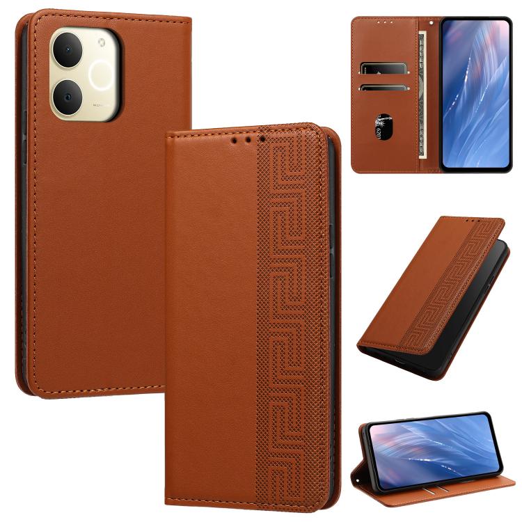 Embossed Meander Pattern RFID Vegan Leather Phone Case — view 68
