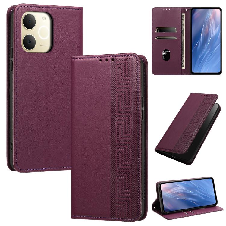 Embossed Meander Pattern RFID Vegan Leather Phone Case — view 69