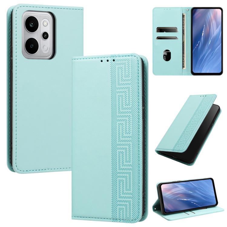 Embossed Meander Pattern RFID Vegan Leather Phone Case — view 32