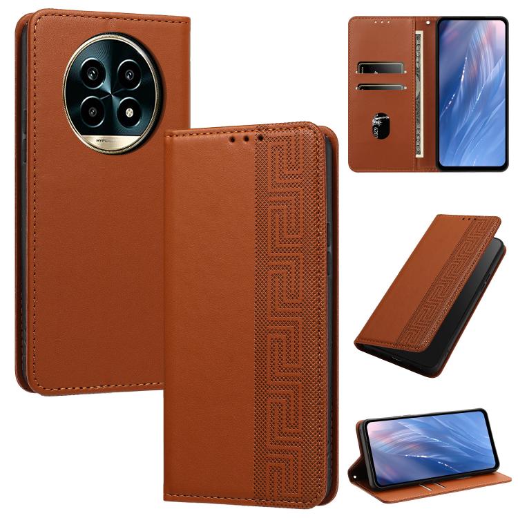 Embossed Meander Pattern RFID Vegan Leather Phone Case — view 52