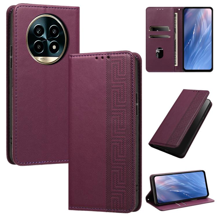 Embossed Meander Pattern RFID Vegan Leather Phone Case — view 53