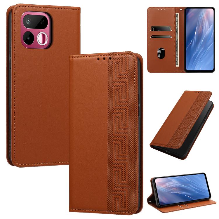 Embossed Meander Pattern RFID Vegan Leather Phone Case — view 20