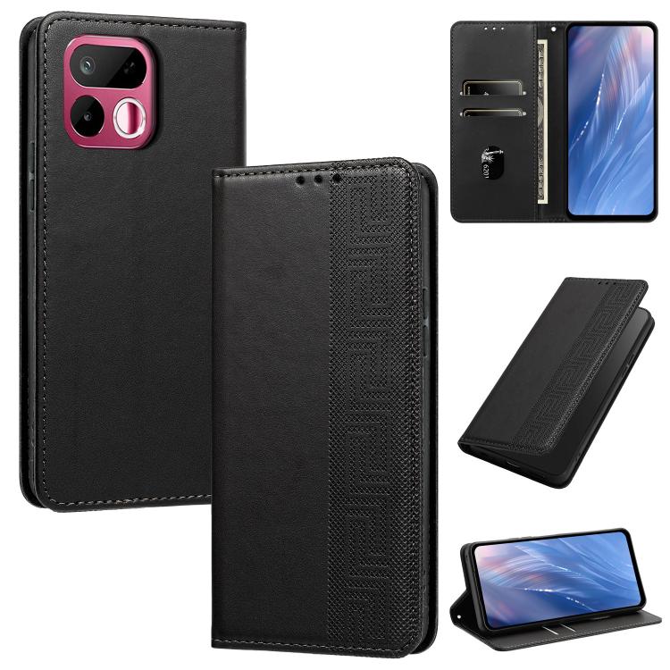 Embossed Meander Pattern RFID Vegan Leather Phone Case — view 22
