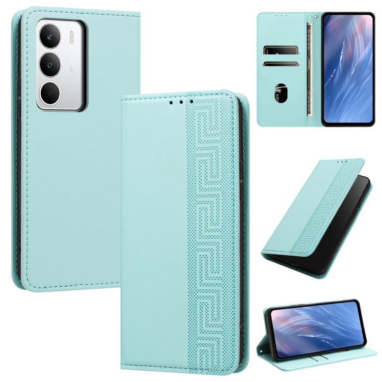 Embossed Meander Pattern RFID Vegan Leather Phone Case — view 32