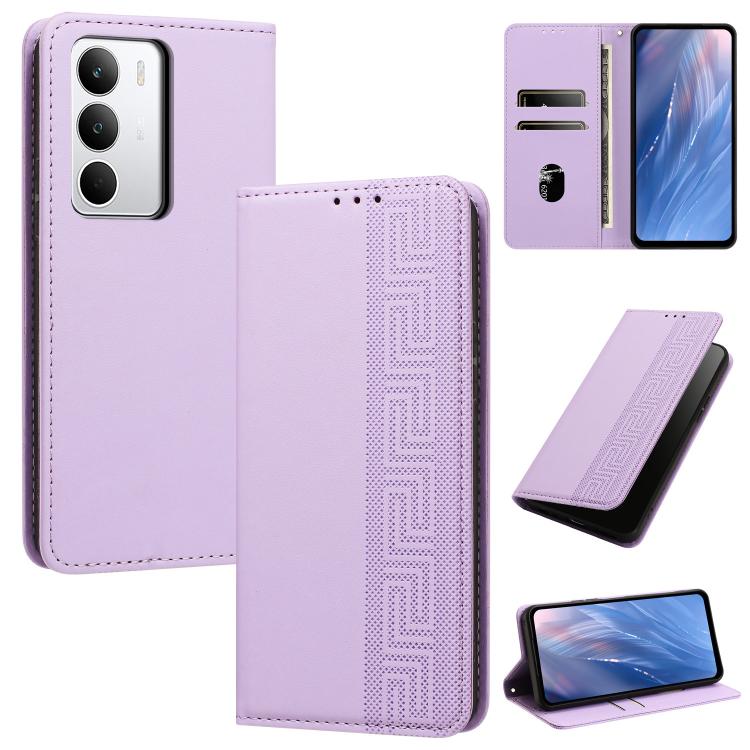 Embossed Meander Pattern RFID Vegan Leather Phone Case — view 33