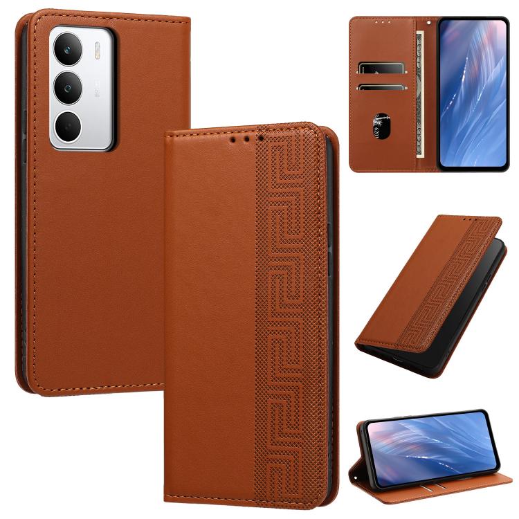 Embossed Meander Pattern RFID Vegan Leather Phone Case — view 36