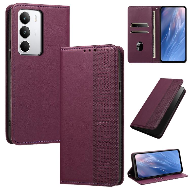 Embossed Meander Pattern RFID Vegan Leather Phone Case — view 37