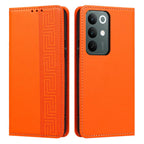 Embossed Meander Pattern RFID Vegan Leather Phone Case — For Realme C85 Pro 4G