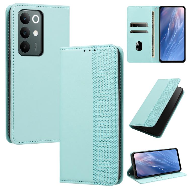 Embossed Meander Pattern RFID Vegan Leather Phone Case — view 24