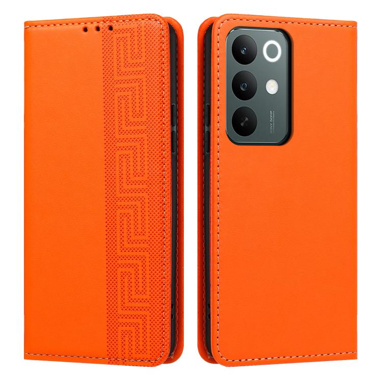 Embossed Meander Pattern RFID Vegan Leather Phone Case