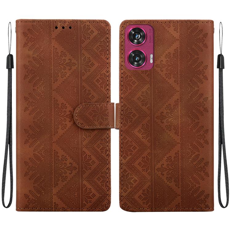 Ethnic Pattern Embossed Vegan Leather Phone Case