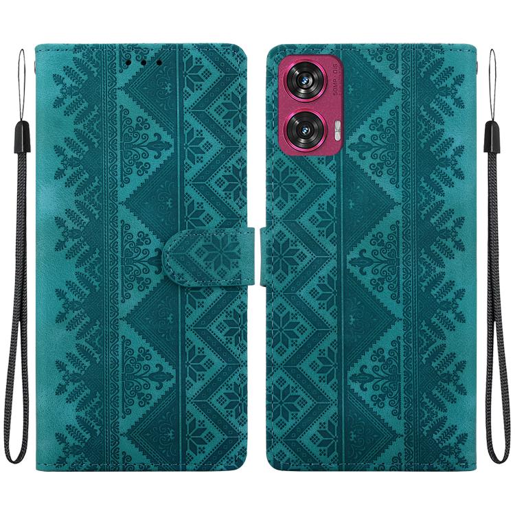 Ethnic Pattern Embossed Vegan Leather Phone Case