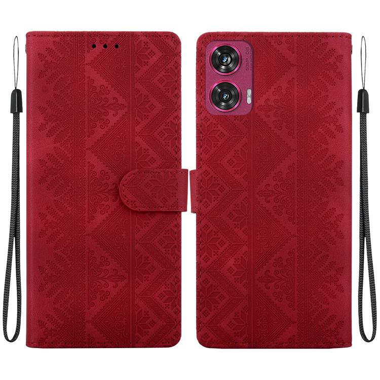 Ethnic Pattern Embossed Vegan Leather Phone Case