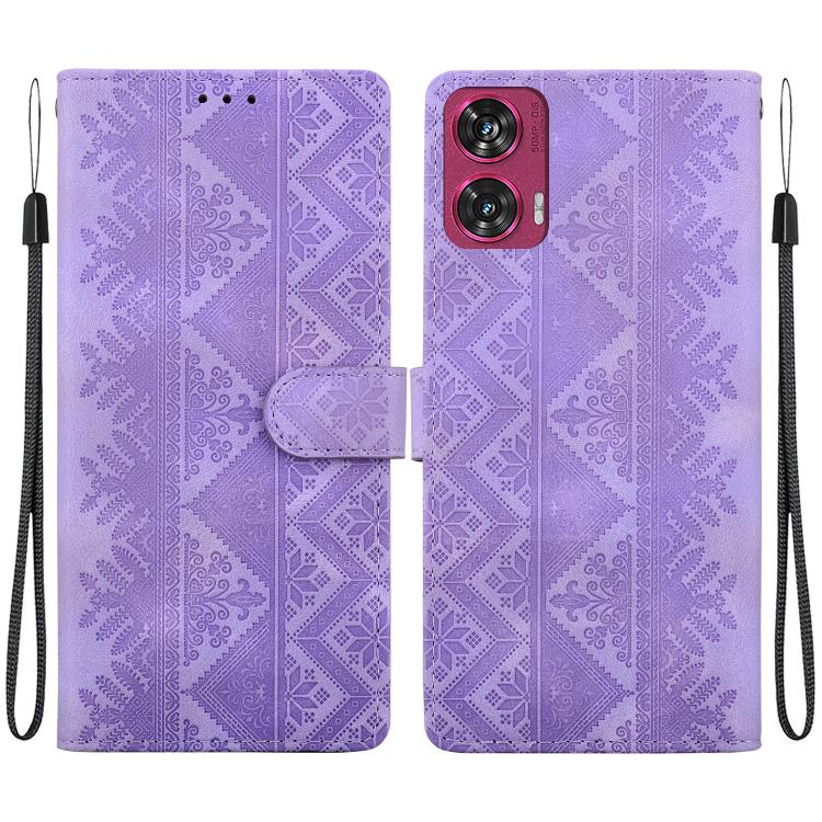 Ethnic Pattern Embossed Vegan Leather Phone Case