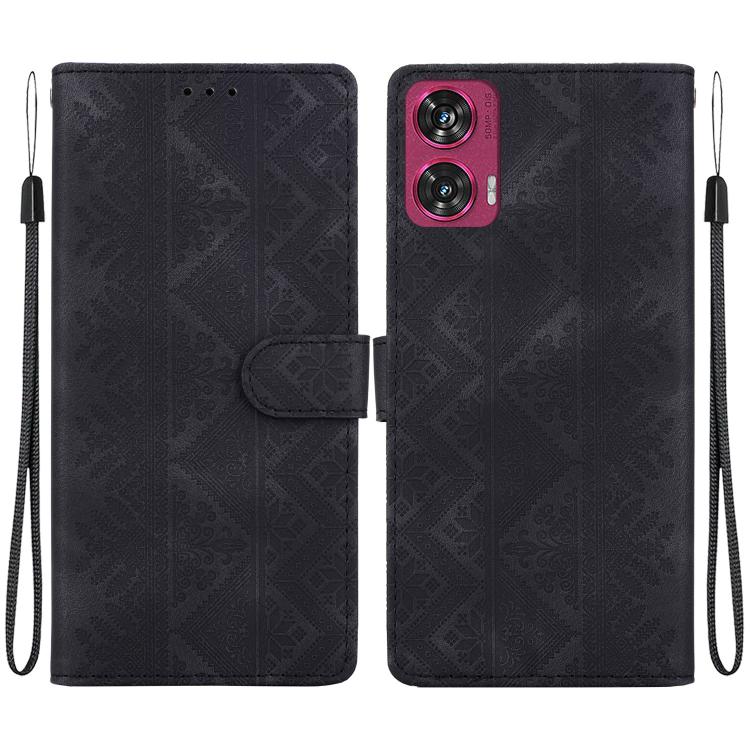 Ethnic Pattern Embossed Vegan Leather Phone Case
