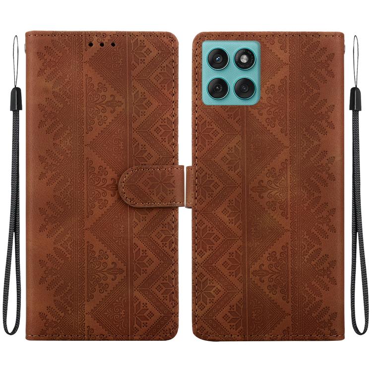 Ethnic Pattern Embossed Vegan Leather Phone Case