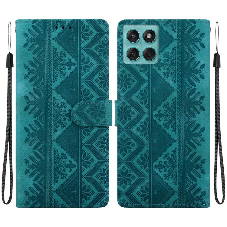 Ethnic Pattern Embossed Vegan Leather Phone Case