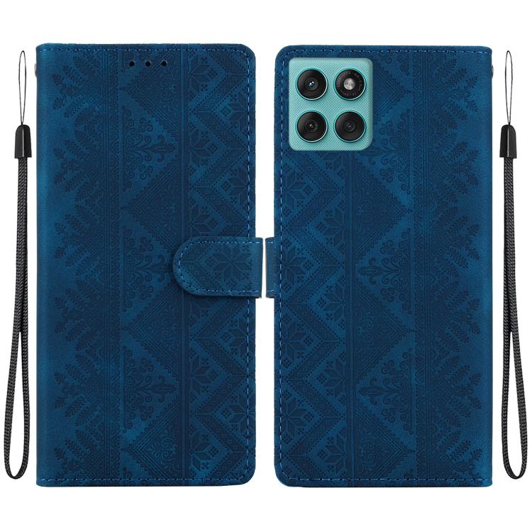 Ethnic Pattern Embossed Vegan Leather Phone Case