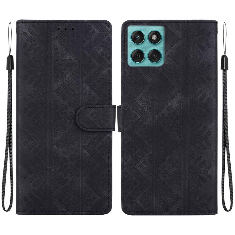 Ethnic Pattern Embossed Vegan Leather Phone Case