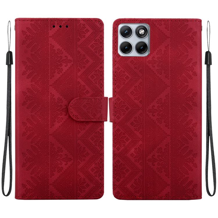 Ethnic Pattern Embossed Vegan Leather Phone Case