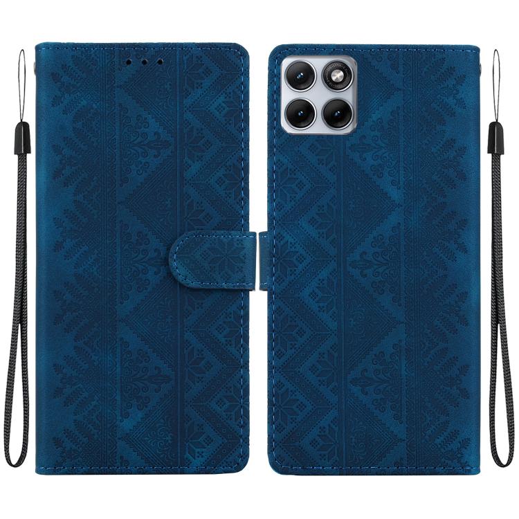Ethnic Pattern Embossed Vegan Leather Phone Case